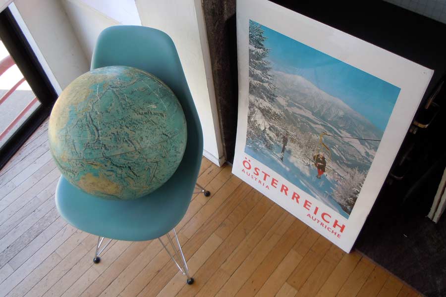 chair and globe